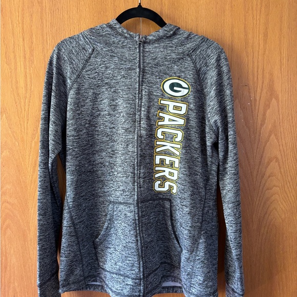 Green Bay Packers Women's Gray Hoodie Zip - Picture 1 of 3